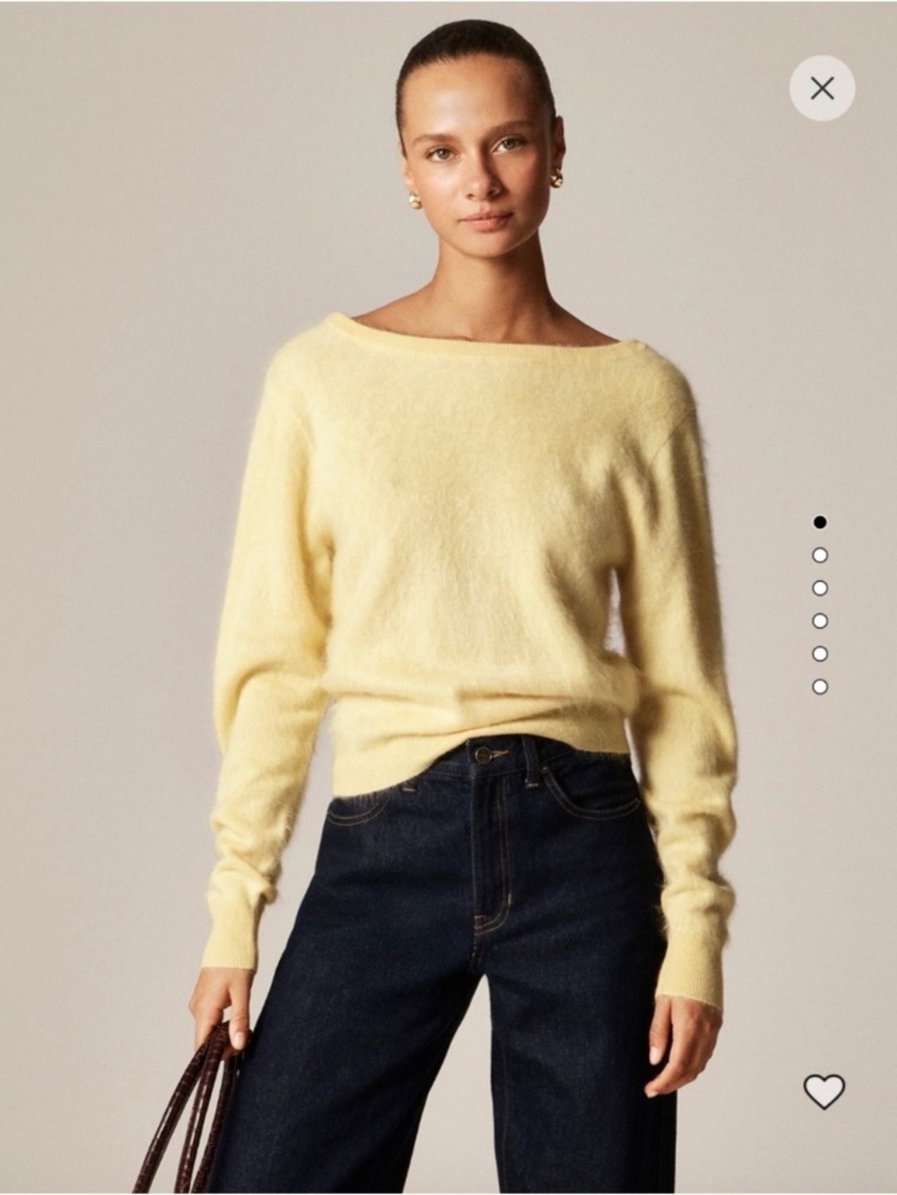J. Crew Brushed Cashmere Relaxed-fit Reversible Cardigan Sweater NWT Yellow - Picture 4 of 12